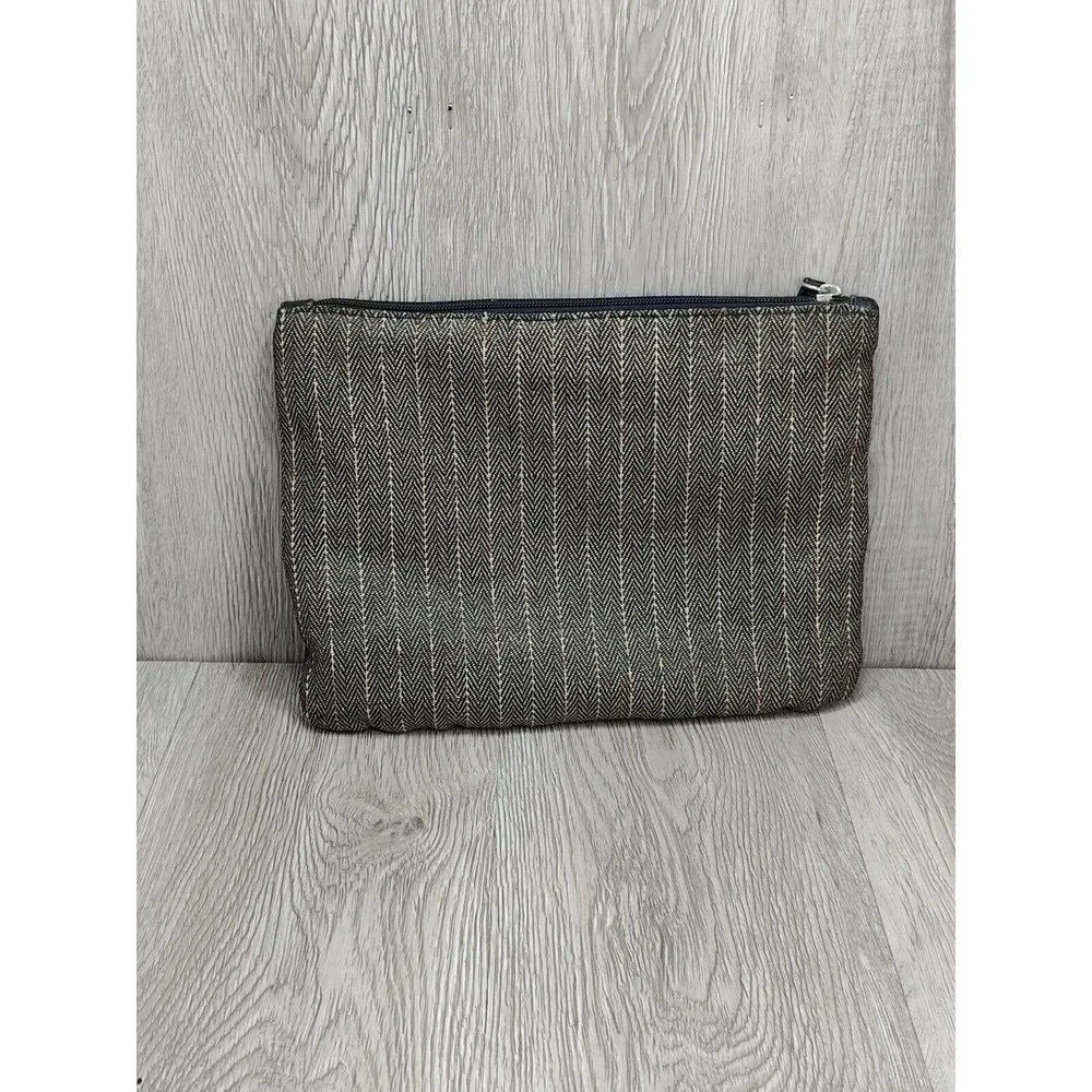 Volcom Black brown Aztec Leather Clutch Bag Handbag Cosmetic Purse Zip Top retro